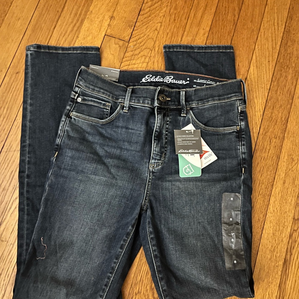 Eddie Bauer Indigo High-Rise Slim Straight Jeans Size 8